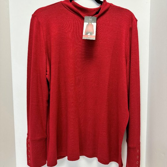 Rafaella NWT Size XL Pull Over Sweater Rio Red Long Sleeve Preppy - Picture 1 of 9
